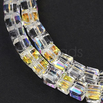 Electroplate Transparent Glass Beads Strands EGLA-B011-07A-AB06-1