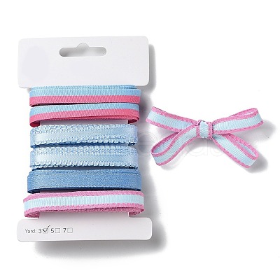 18 Yards 6 Styles Polyester Ribbon SRIB-Q022-C02-1
