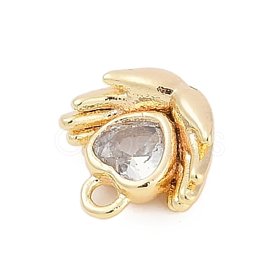 Brass Micro Pave Cubic Zirconia Charms ZIRC-P122-01A-G01-1
