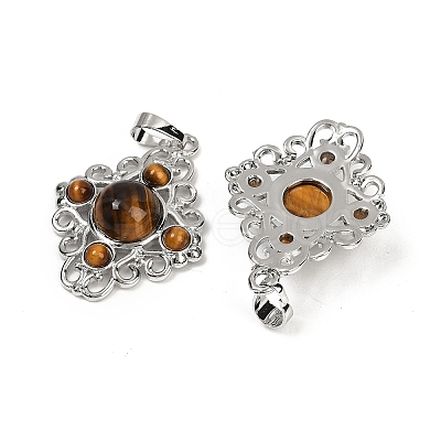Natural Tiger Eye Pendants G-Z077-01P-13-1