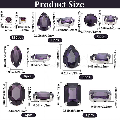 156Pcs 7 Styles Sew on Rhinestone DIY-SP0007-30B-1