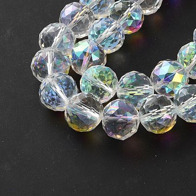Transparent Electroplate Glass Beads Strands EGLA-N002-34H-H01-1