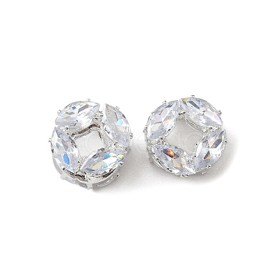 Brass Micro Pave Cubic Zirconia Beads KK-S336-12S-A-1