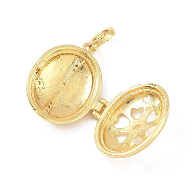Brass Enamel Photo Locket Pendants KK-A303-19D-G-1