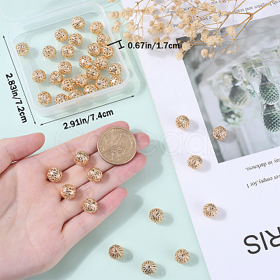 50Pcs Brass Filigree Beads KK-BBC0010-68-1