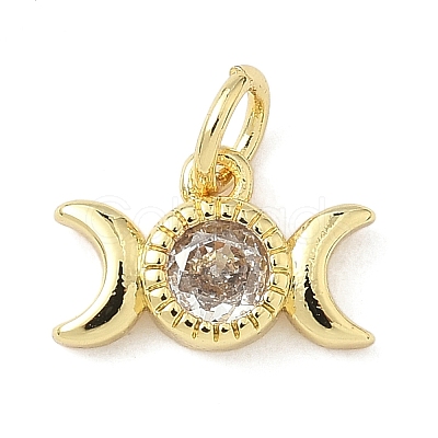 Brass Micro Pave Cubic Zirconia Pendants KK-Z120-33G-1