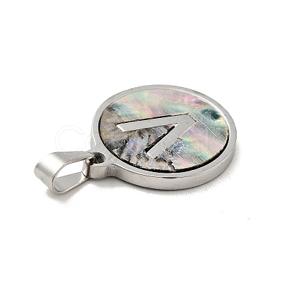 304 Stainless Steel with Paua Shell Pendants STAS-G268-02V-P-1
