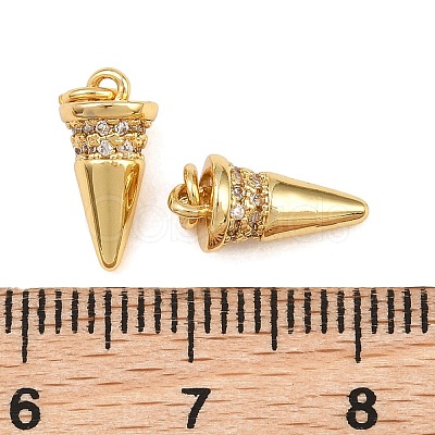 Brass Micro Pave Clear Cubic Zirconia Charms KK-Q085-02F-G-1