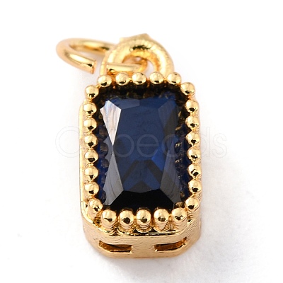 Real 18K Gold Plated Brass Inlaid Cubic Zirconia Charms ZIRC-L100-075G-05-1