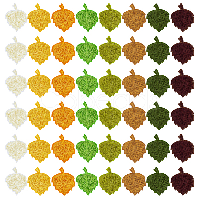 48Pcs 8 Colors Computerized Embroidery Cloth Hot Melt Adhesive Patches DIY-FG0007-93-1