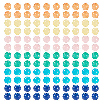 96Pcs 6 Colors Natural Mashan Jade Round Beads G-TA0002-36-1