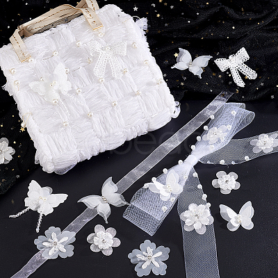 16Pcs 8 Styles Organza Lace Embroidery Costume Accessories DIY-GA0007-51-1