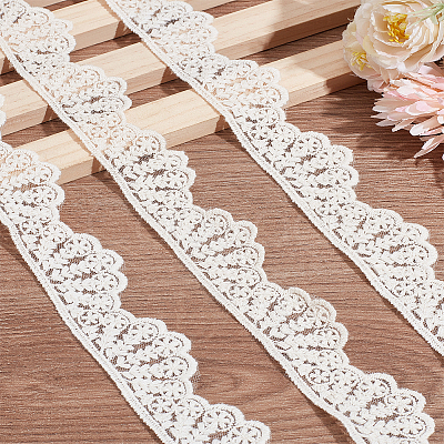 2 Yards Shell Shaped Cotton Hollow Flower Lace Trim OCOR-LP0001-12-1