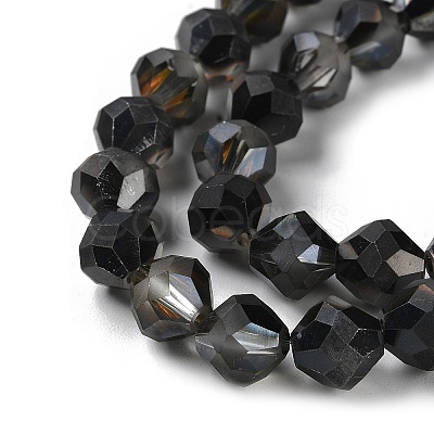 Electroplate Transparent Glass Beads Strands EGLA-I019-HR01-1