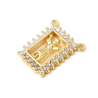 Religion Brass Micro Pave Cubic Zirconia Pendants KK-E799-02C-G-1