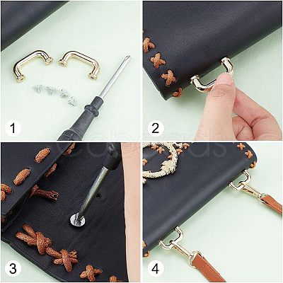 12 Sets 3 Colors Zinc Alloy Bag Suspension Clasps FIND-WR0005-56-1