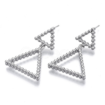 Brass Dangle Stud Earring KK-N232-106P-NF-1