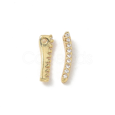 Brass Micro Pave Clear Cubic Zirconia Charms CU-CBA9FFD-01G-B-1