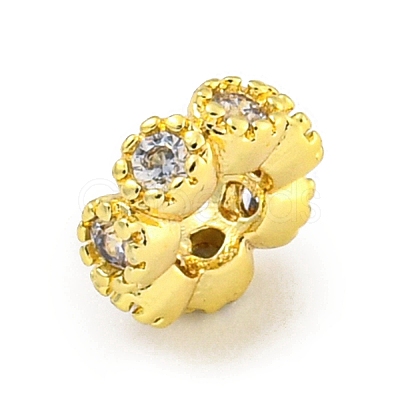 Brass Cubic Zirconia Spacer Beads KKB-L215-029A-LG-1