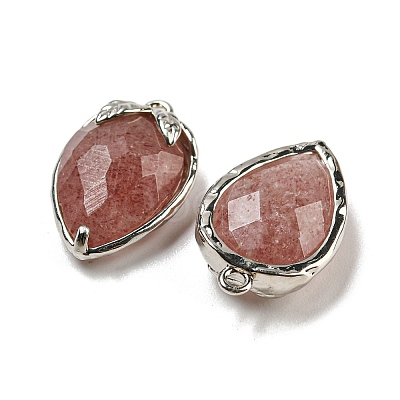 Natural Strawberry Quartz Faceted Pendants X-G-M431-06P-06-1