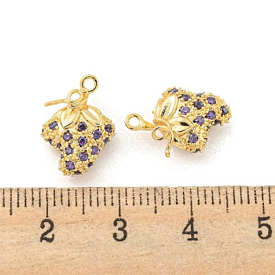 Brass Micro Pave Cubic Zirconia Pendants KK-K369-02G-01-1