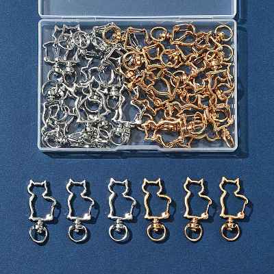 40Pcs 2 Colors Alloy Swivel Snap Hook Clasps FIND-FS0004-73E-1