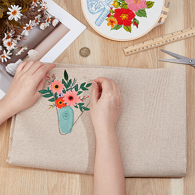14CT Linen Cross-stitch Fabric DIY-WH0899-454-1