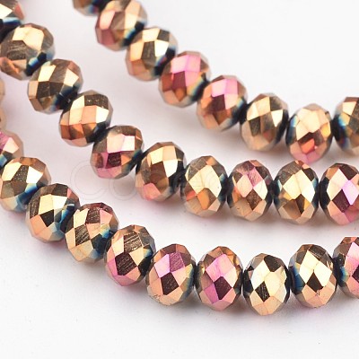 Electroplate Glass Bead Strands X-EGLA-G014-4mm-FP01-1