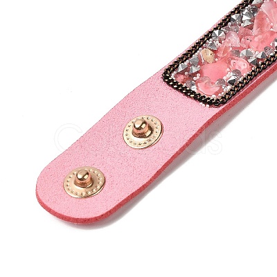 Faux Suede Snap Cord Bracelet LS-BJEW-F428-03-1