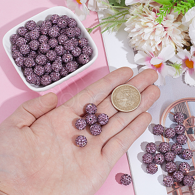 200Pcs Pave Disco Ball Beads RB-PA0001-11F-1