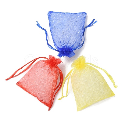 20Pcs 10 Colors Rectangle Organza Drawstring Bags CON-YW0001-31A-1
