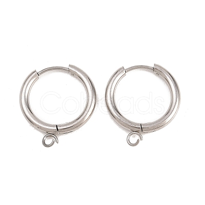 316 Stainless Steel Huggie Hoop Earring Findings EJEW-B158-01D-P-1