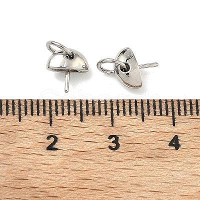 Half Round Brass Cup Pearl Peg Bails Pin Pendants KK-G555-08P-1