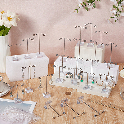 8 Sets 3 Sizes T Bar Iron Earring Display Frames EDIS-FG0001-75-1