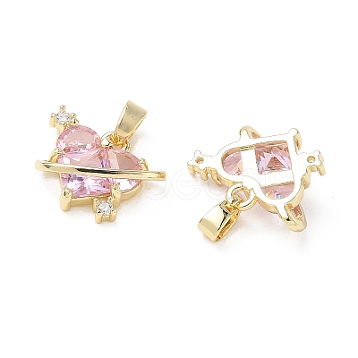 Valentine's Day Brass Micro Mixed Color Cubic Zirconia Pendants KK-A299-03G-1
