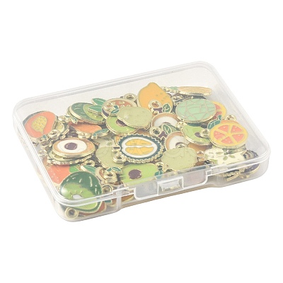 60Pcs 15 Styles Fruit Alloy Enamel Charms ENAM-FS0003-54-1
