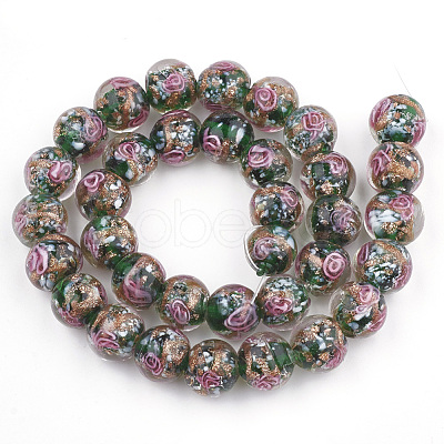 Handmade Gold Sand Lampwork Beads LAMP-T006-08C-1
