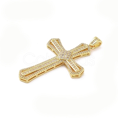 Real 18K Gold Plated Brass Micro Pave Cubic Zirconia Pendants KK-A209-04E-G-1