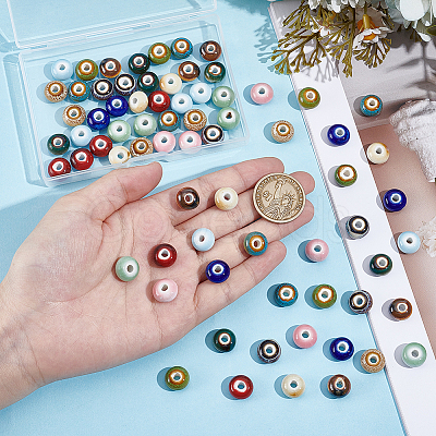72Pcs 12 Colors Handmade Porcelain Beads PORC-UN0001-02-1