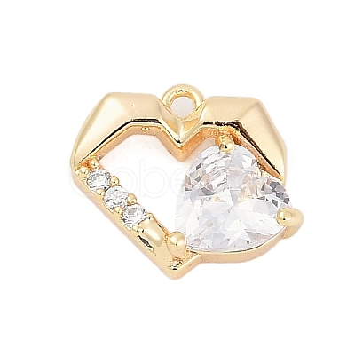 Brass Micro Pave Cubic Zirconia Charms ZIRC-P122-01C-G01-1
