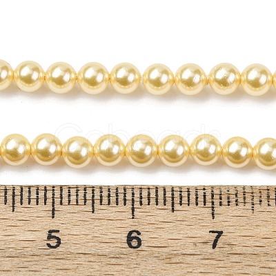 Electroplated Shell Pearl Beads Strands BSHE-G041-4mm-01-1