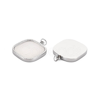 304 Stainless Steel Pendant Enamel Settings STAS-N097-129P-1