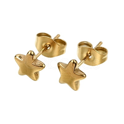 304 Stainless Steel Stud Earrings for Women EJEW-G459-01D-G-1