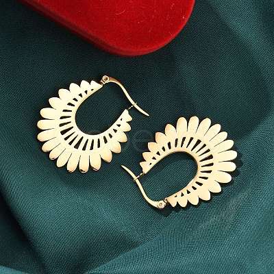 304 Stainless Steel Flower Stud Earrings for Women EJEW-Q009-03C-G-1