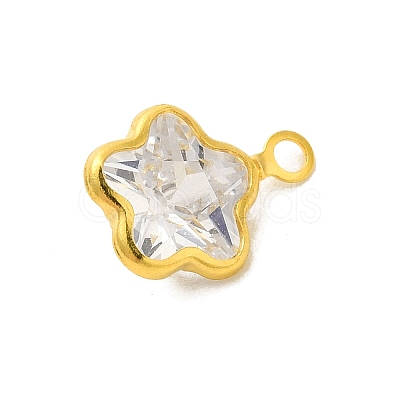 Real 18K Gold Plated Rack Plating Brass Micro Pave Cubic Zirconia Pendants Charms KK-S396-05F-1