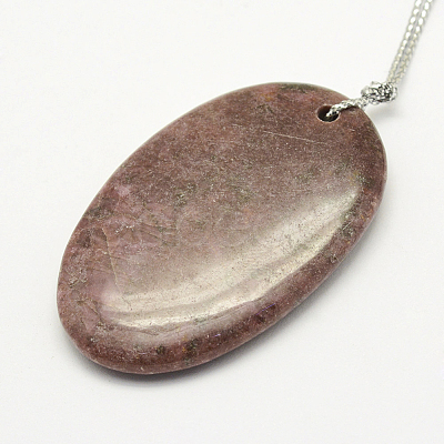 Natural Rhodonite Pendants G-G694-B-13-1