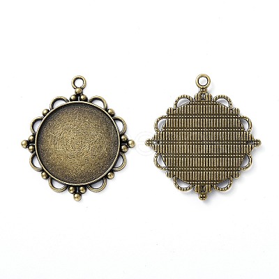Vintage Tibetan Style Alloy Pendant Cabochon Settings LS-TIBEP-M018-92AB-NF-1