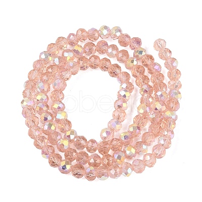AB Color Plated Transparent Glass Rondelle Beads Strands EGLA-T029-4mm-10A-1