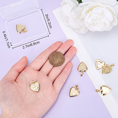 6Pcs Brass Locket Pendants KK-BBC0015-51-1