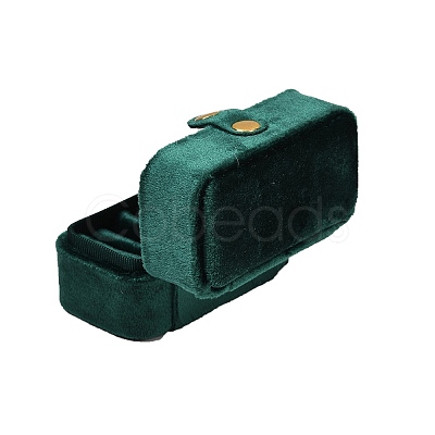 Mini Rectangle Velvet Ring Storage Boxes with Snap Buttons CON-Z009-02-1